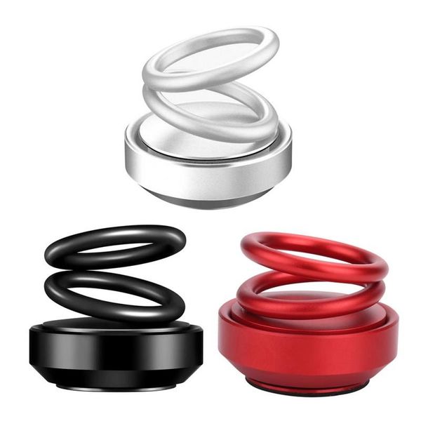 

car air freshener fragrance solar auto double ring rotating accessories decoration ornament perfume