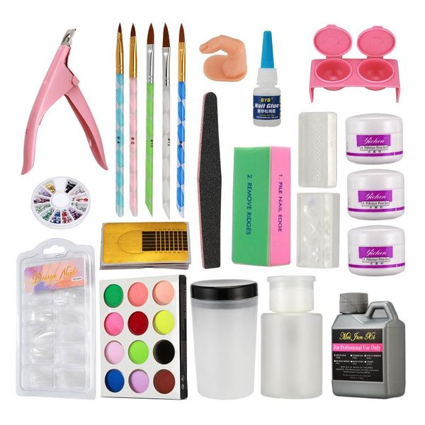 

nail art kits professional acrylic liquid powder french tip pump file pen set kit