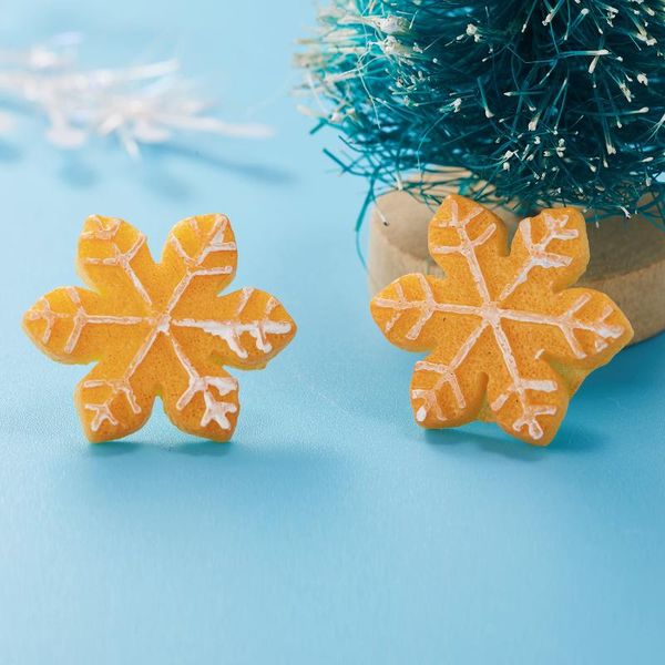

stud fashion christmas cartoon earrings for women tree bells snowflake gloves snowman resin earring festival ear decor, Golden;silver