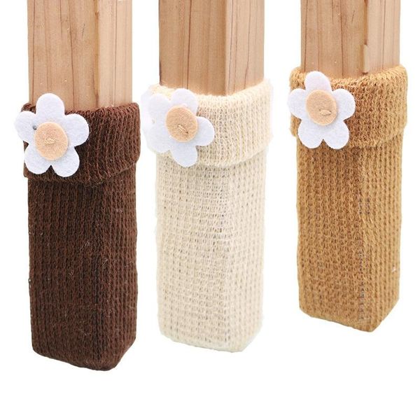 

chair covers knitted foot cover cute flower decorative stool thick wear-resistant dining table leg soft durable