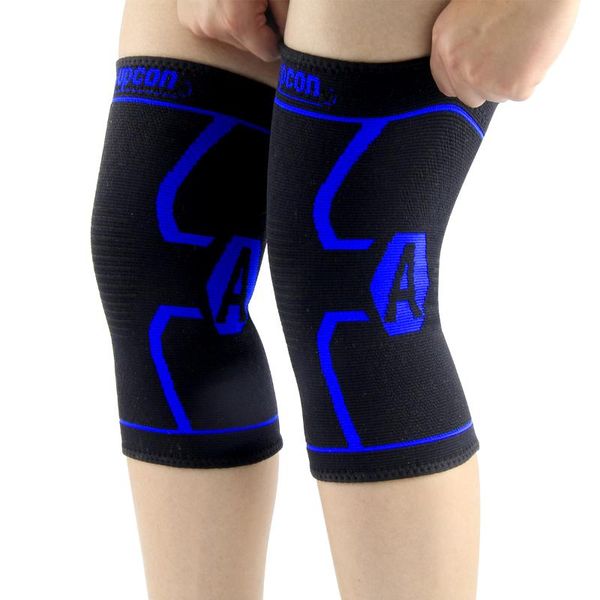

knee pads elastic breathable relief prevent sports support leg brace protector for running,cycling,basketball elbow &, Black;gray