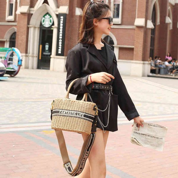 

luxury herme handbags and storage d family letter woven women's 2021 new vegetable basket single shoulder cross carryingyy32