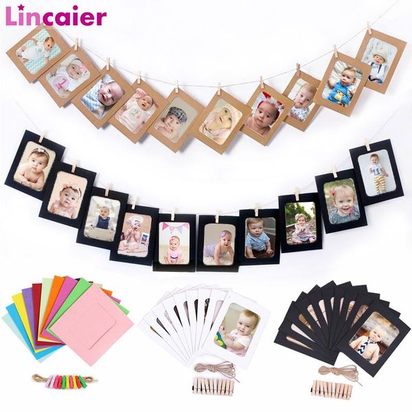 

party decoration 3inch 10pcs paper po frames banner first boy girl happy birthday baby shower wedding decorations home graduation