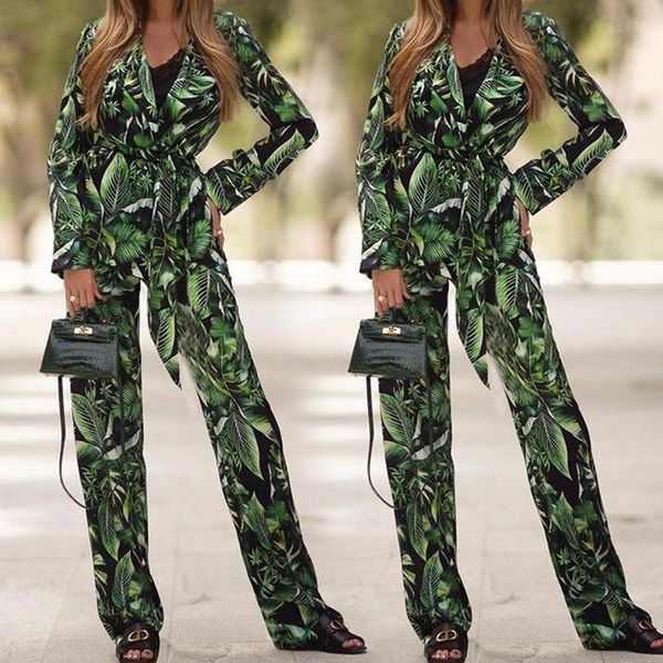 

women's tracksuits 2021 printed fashion business suit two-piece, Gray