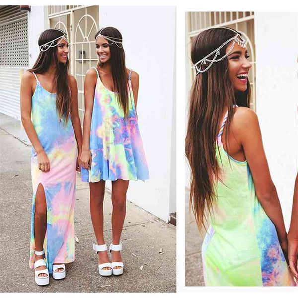 

2021 summer new women's suspender dress h t s ale tie dye print beach holiday mini skirt, Black;gray