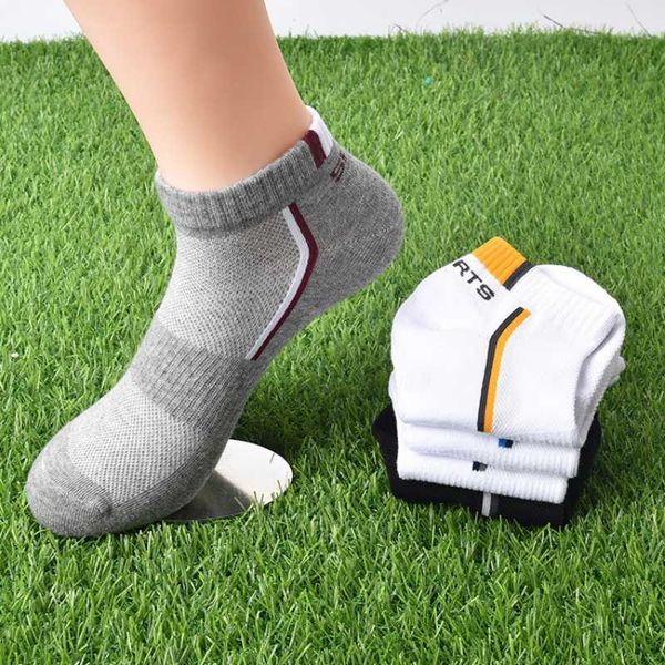 

men's socks mesh boat cotton men sports low breathable sweat absorbing, Black