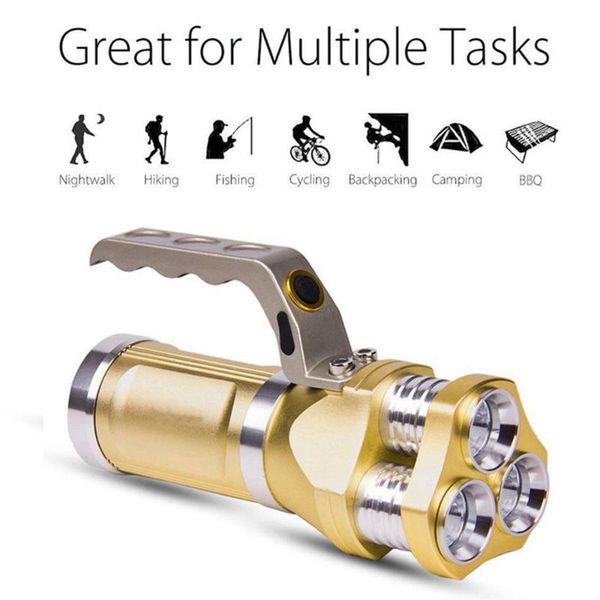 

high power rechargeable led t6 lamp waterproof camping searchlight lantern with ac/usb charger flashlights torches