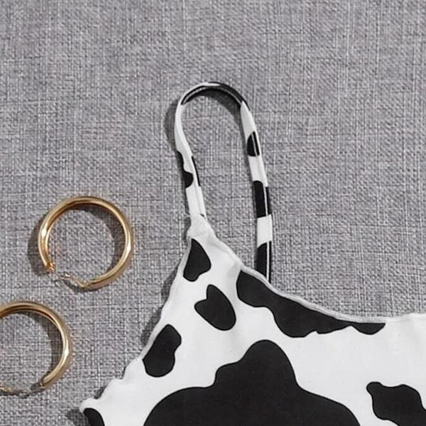 

summer cow print short sling womens tank halter strap vest backless skinny tanks clubwear r1, White