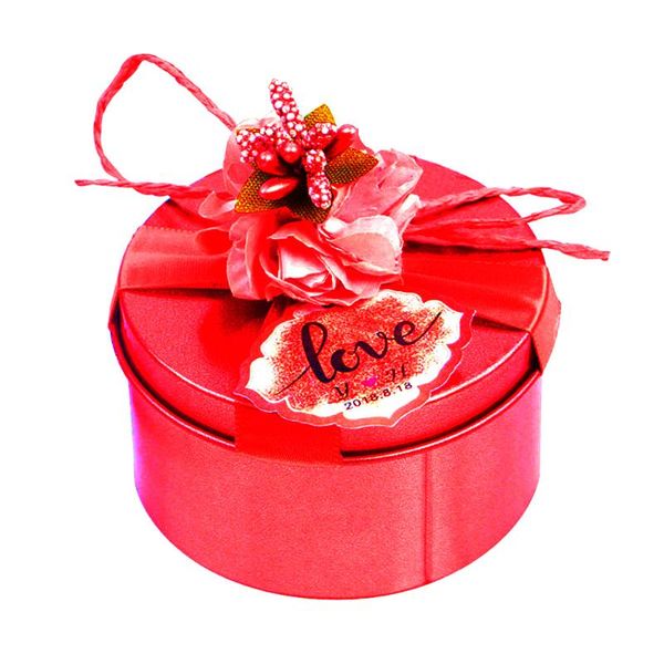 

gift wrap wedding party favor box round candy chocolate decor