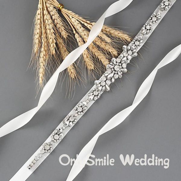 

wedding sashes women's rhinestone belt sliver diamond bridal sash for gown bridesmaid dresses, White