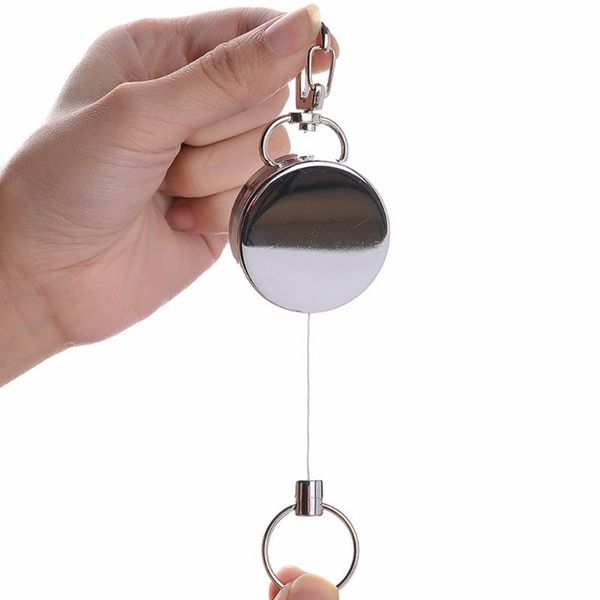 

cords, slings and webbing metal retractable keychain card sets belt key ring with steel wire rope buckle for camping outdoor activities
