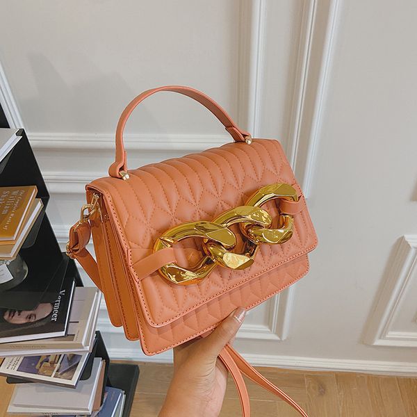 

textured thick chain women's 2021 fashion multicolor portable small square bag embroidered thread single shoulder msenger bag