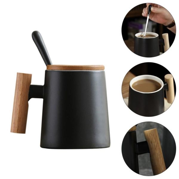 

mugs 2 pcs convenient milk cups beverage durable coffee with lid and spoon
