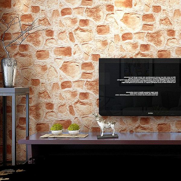 

wallpapers parede waterproof papel de pvc 3d wall paper rolls retro embossed stone brick living room tv background wallpaper