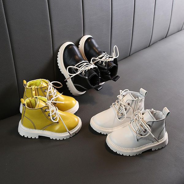 

party favor children's boots autumn and winter korean girls' leather short tide boys' single small martin boots.