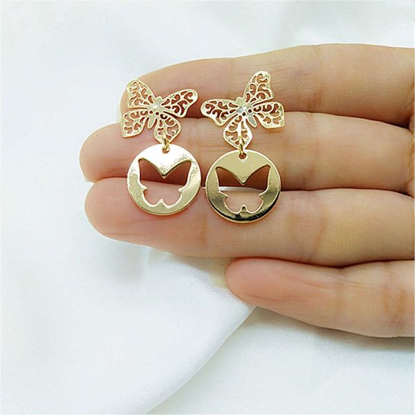 

simple metal butterfly earrings fashion sweet temperament out earrings