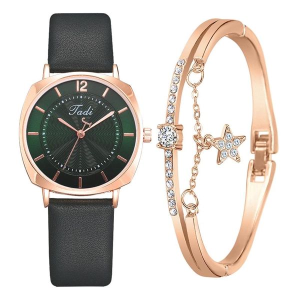 

classic quartz bracelet watch set relogio feminino fashionable leisure alloy fashion ladies watches clock #1104 wristwatches, Slivery;brown