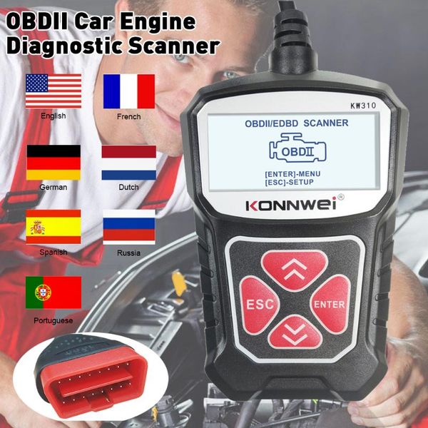 

code readers & scan tools sale kw310 obd2 scanner for auto obd 2 car diagnostic tool automotive russian language pk elm327