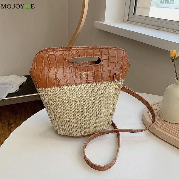 

evening bags women beach woven pu patchwork messenger bag retro ladies bucket shoulder travel casual crossbody