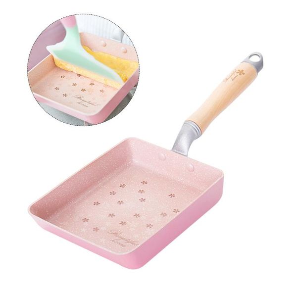 

pans frying omelette pan japanese style easy clean flat base rectangle home kitchen household non stick tamagoyaki cooking tool