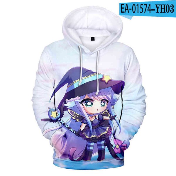 

women's hoodies & sweatshirts game gacha life hoodie sweatshirt with female hood 3d fashion streetwear boy/girlscoplay all-match novelt, Black
