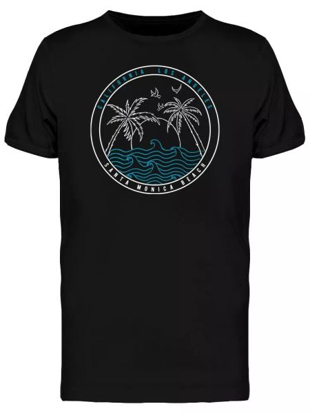 

Santa Monica Beach Logo Men's Tee -Image by Shutterstock, White;black