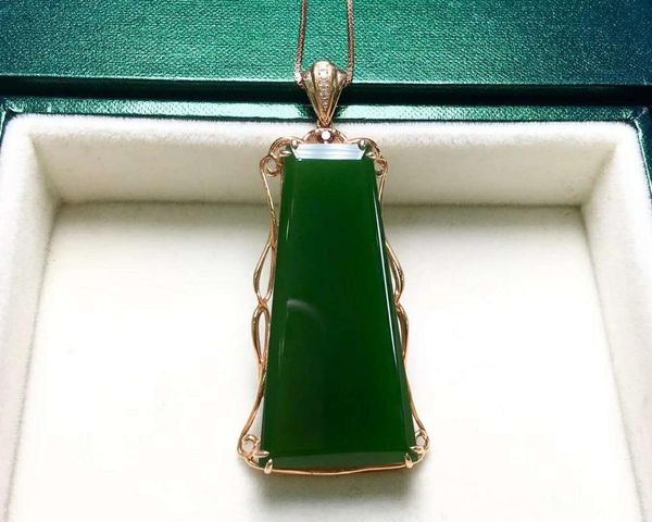

lockets 18k gold inlaid hetian jasper square pendantj49#, Silver