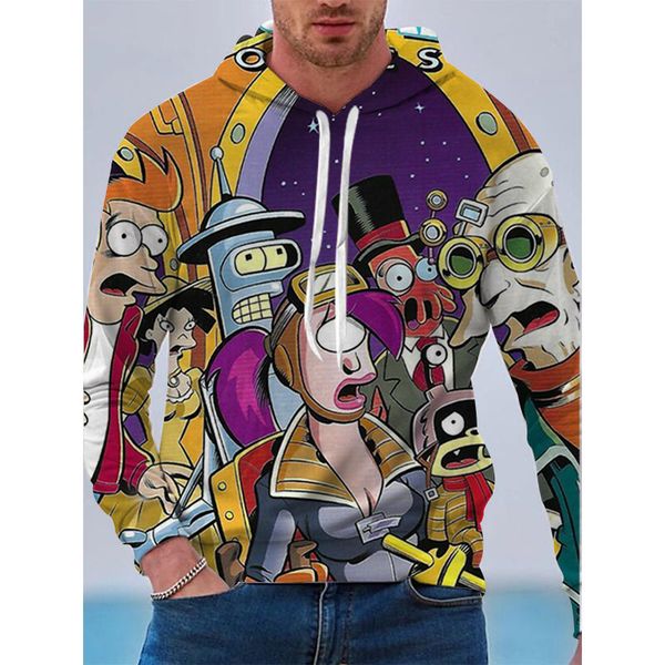 

fashion brand outdoor men are 3d printed anime hoodies visual impact party punk gothic round neck high-quality american sweater hoodies, Black