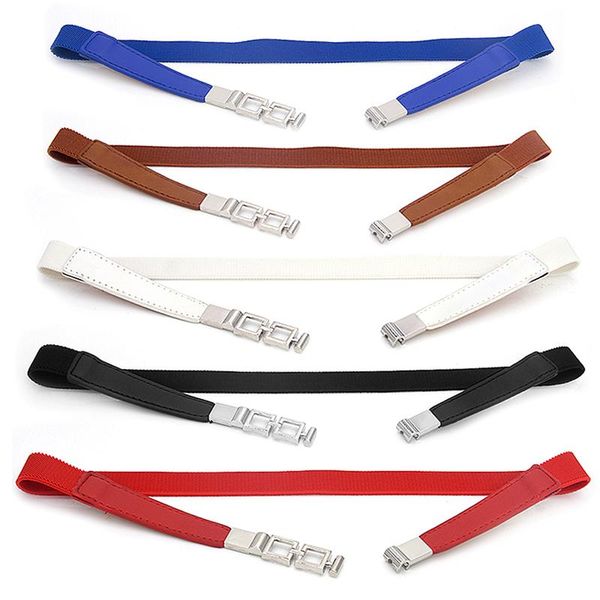 

belts 1pc women waist belt narrow stretch dress thin buckle waistband for, Black;brown
