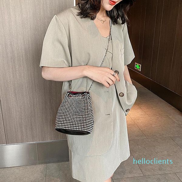 

shoulder bags fashion women rhinestone bucket luxury woman bag female dinner/party handbags ladies messenger