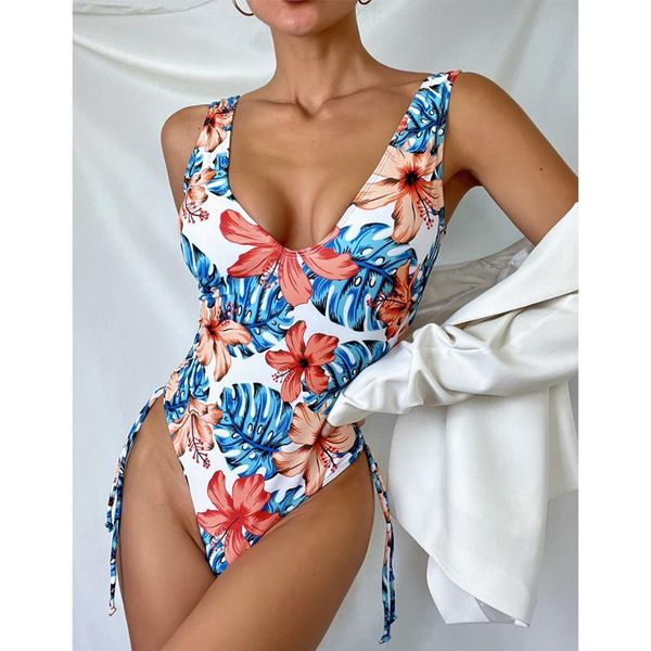 

one-piece suits print bodysuit monokini push up one piece swimsuit women summer padded swimwear bathing female beachwear swim