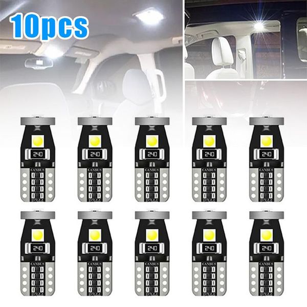 

10pcs car t10 led internal reading light automobiles license plate lamp 2w 12v 6000k auto signal dome map lights accessorie emergency
