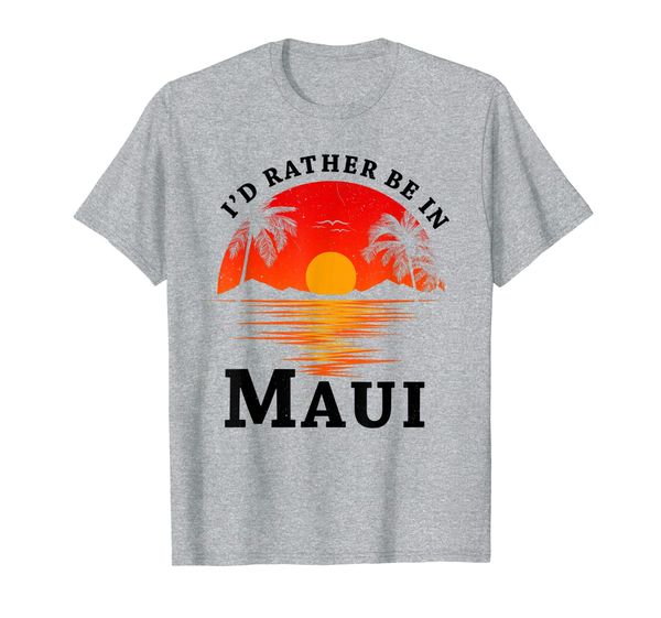 

i'd rather be in maui t shirt sunset maui tee, White;black