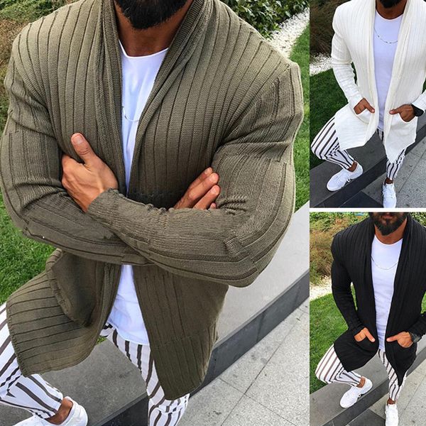 

sweater knit 2021 autumn and winter slim long sleeve cardigan lapel for men 99, White;black