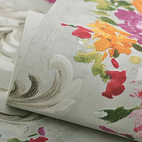 

53cmx10m american country pastoral flower wallpaper retro bedroom living room luxury high-end tv background waterproof home wallpapers