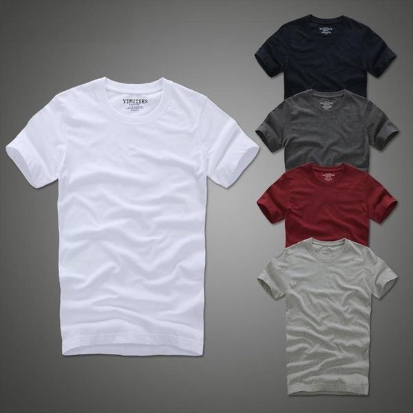 

summer 100% cotton solid men t shirts short sleeve camiseta, White;black