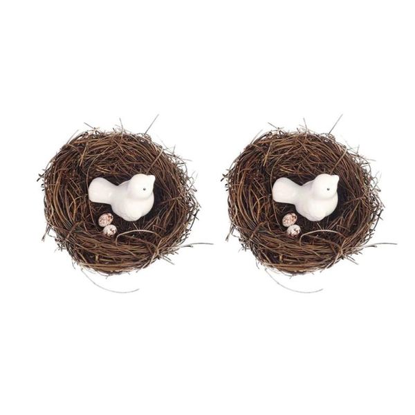 

bird cages 2 sets household decorative nest creative decor (random color)