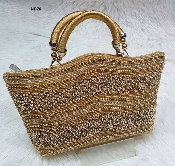

nd70 indian bridal evening ladies shopping handmade ethnic traditional handbag bag fabric embroidery designer exclusive party
