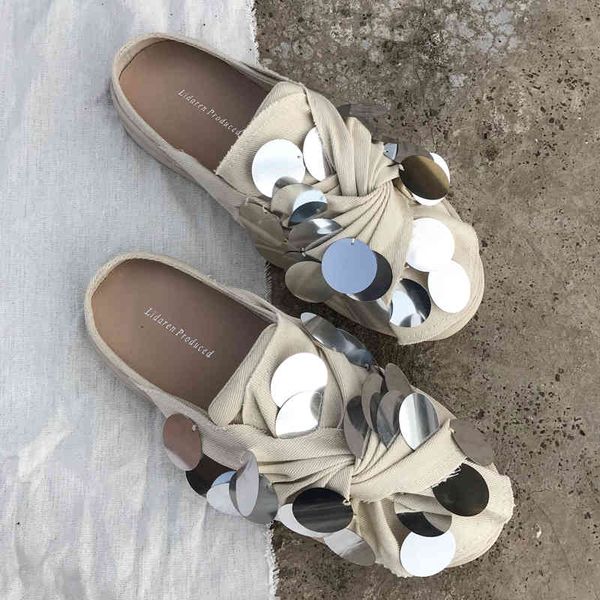 

dress shoes koovan women's slippers canvas spring new port wind sequins small white net red sneakers female for women y7g5, Black