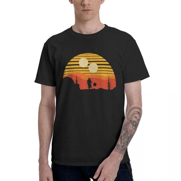 

men's t-shirts the tatooine t-shirt pure cotton round neck men t shirts short sleeve oversized gift tees summer us size, White;black