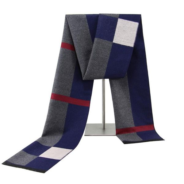 

scarves fashionable plaid mens thick soft warm long scarf cashmere men shawl wrap 30*180cm christmas gift to man winter, Blue;gray