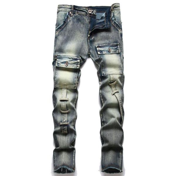 

men's jeans 2021 fashion mens biker casual slim skinny jean homme autumn winter men denim pants male vaqueros hombre, Blue