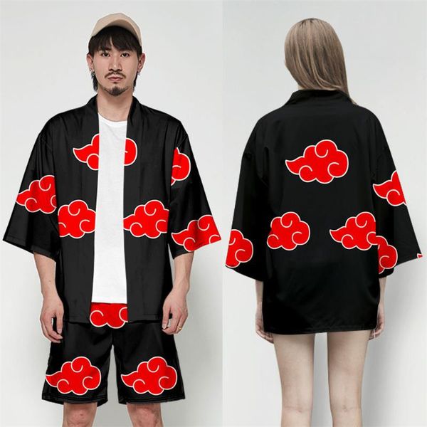 

ethnic clothing men women uzumaki akatsuki red cloud kimono cardigan japanese shirt samurai costume female yukata haori womens