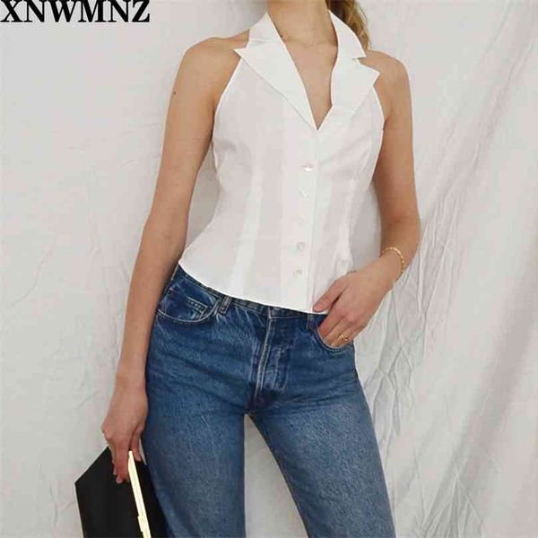 

vintage cotton white women camis slim turn down collar women fashion sleeveless tank for-love 210520