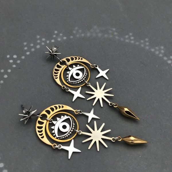 

s2115 fashion jewelry eyes geometric earrings lady dangle earring, Silver