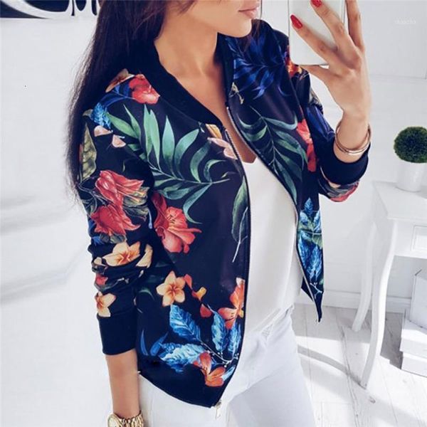 

women's jackets fashion women autumn winter coat ladies plus size slim printing long sleeve zipper jacket outwear loose 3y031 k6jn, Black;brown