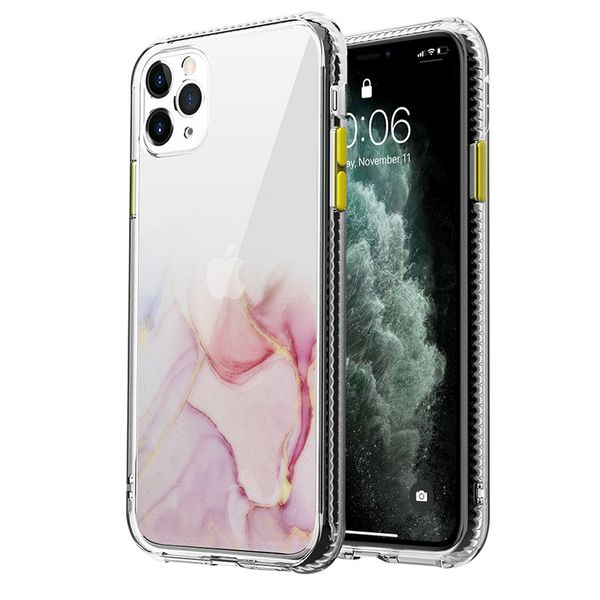 Gradiente Glitter Casos de mármore para iPhone 13 Pro Max mini 12 11 xr 8 Samsung S20 S21 Ultra A31 A51 A71 A32 A52 A72 5G A21s Nota 20 Limpar TPU Acrílico Provavelmente