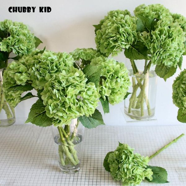 

6pcs wholesale 3d high simulation real touch hydrangea flower hi-q artificial fake wedding decorative flowers & wreaths