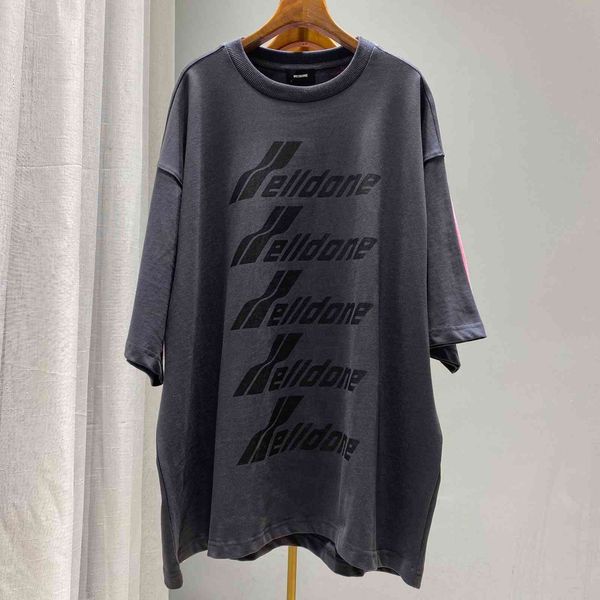 

fashion t shirt we11done short sleeve five row letter bullet screen men's and women's loose round neck half korean, White