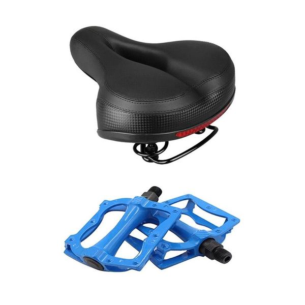

bike saddles 2 pcs bicycle accessories: 1 seat saddle absorber & anti-slip cycling pedals
